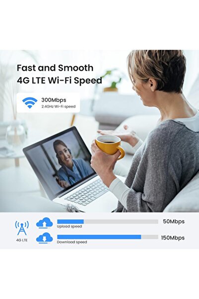 Tenda راوتر 4G SIM - راوتر واي فاي متنقل 3G/4G لاسلكي بتردد 2.4 جيجاهرتز، LTE Cat4، إيثرنت سريع LAN/WA