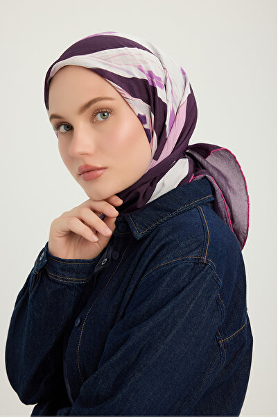 Schaless Κόμποι και ιστορίες - Ροζ - Φουλάρι βισκόζης με σχέδιο Vierra - 90x90 εκ.