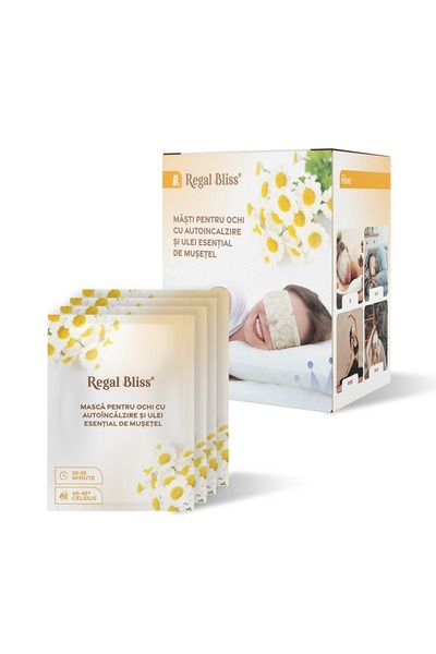 Regal Bliss Eye masks ®, with self-heating and Chamomile essential oil, 16pcs
