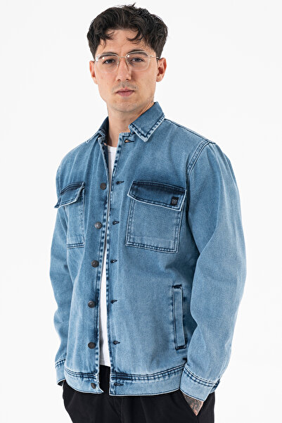 Souris Ice Blue Men's Denim Jacket Relax Fit Comfortable Fit