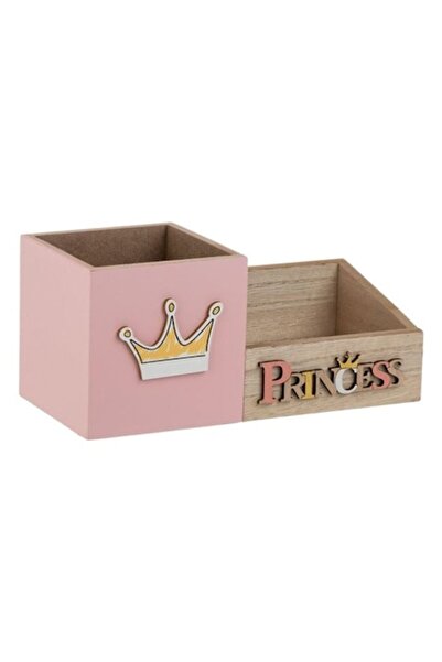 ANTBRO Wooden Pen Holder – Pink with 3D 'Princess' Element