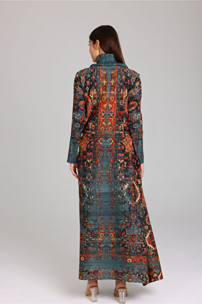 IKKXA Colorful Printed Arabisque Design Abaya
