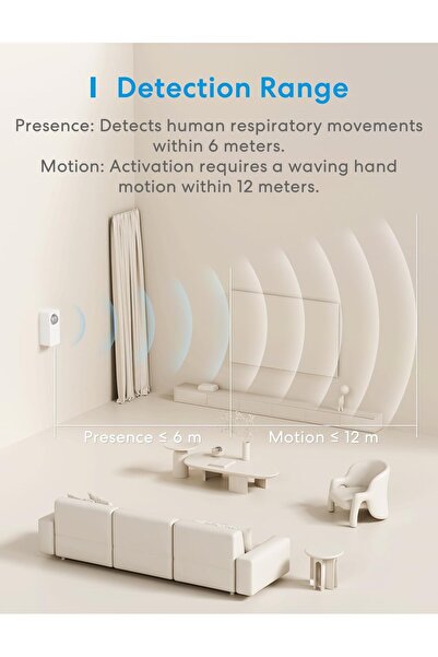 MEROSS جهاز كشف الوجود MS600، مستشعر الوجود بالرادار بموجات المليمتر + الأشعة تحت الحمراء، يدعم Matter وHomeKit،