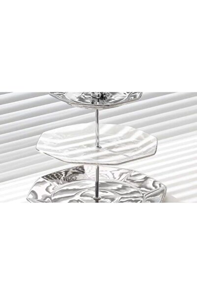 Trendy's Δίσκος φρούτων TRENDY S, τριών επιπέδων, σατινέ φινίρισμα, 30X15,5X20 CM