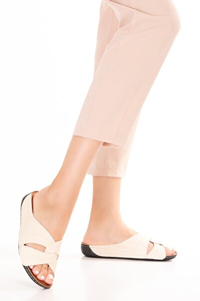 Gondol Papuci cu talpă anatomică pentru femei bio.1003 Bej