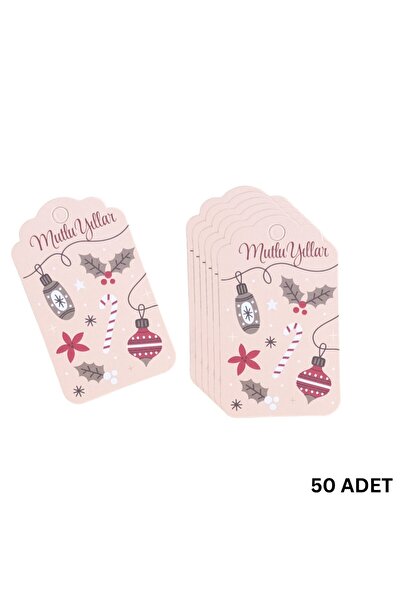 roco paper Yılbaşı Mutlu Yıllar Yazılı Hediye Etiketi, Yeniyıl Kokina Temalı ...