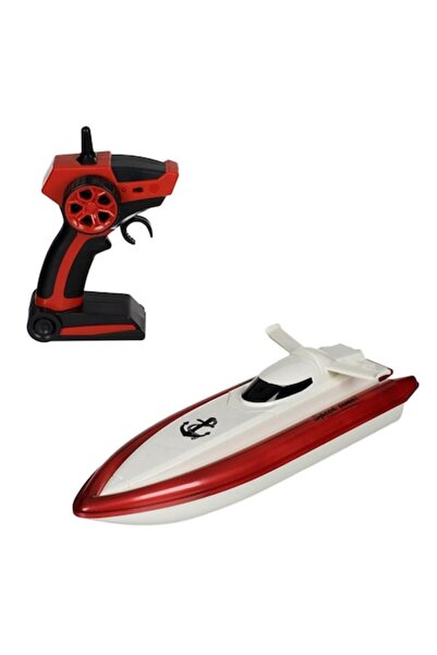 ANTBRO Telecomandă pentru barcă Antbro® cu funcții complete, detectare a apei, 2,4 GHz, alb/roșu, 36,5 cm