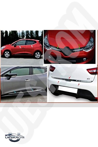 ueskrom Clio 4 Hb 4'lü Krom Set Cam Çitası/kapı Çitası/bagaj Altı Krom/ön Panjur Krom