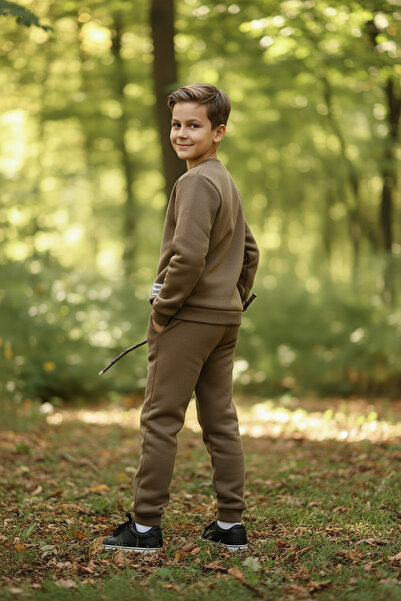 Merdia Boy's 3 Thread Inner Ribbed Bottom and Top Tracksuit Set