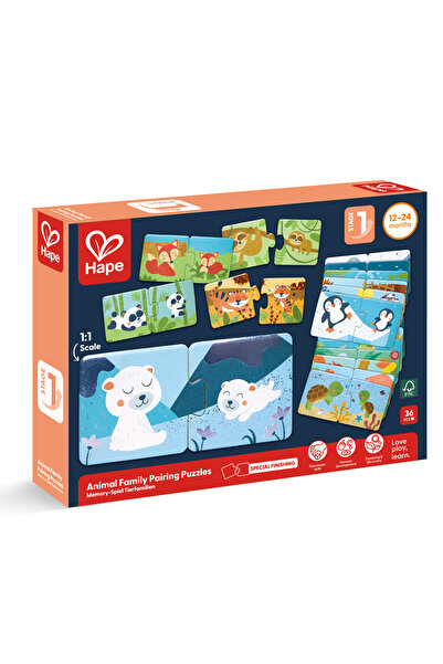 Hape Puzzle potriveste perechea - Animale si pui (36 piese), copii varsta 1 a...