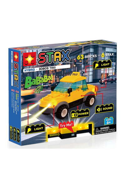 OEM Stax Toy - Παιδικό Σετ Κατασκευών με Φώτα και Ήχους - Ταξί, Παιδιά Ηλικία...