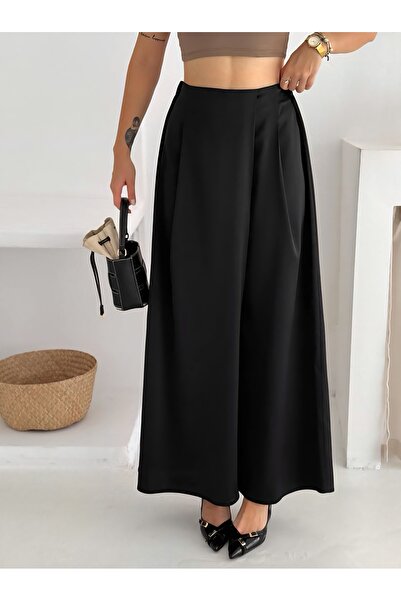 Noa Noa Satin Fabric Wide Leg Trousers