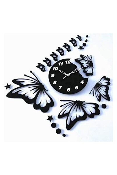 Emaazz LLC Butterfly 3D Acrylic Wall Clock – Modern Decorative Clock for Bedr...