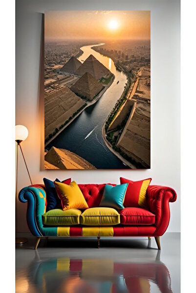 özkacar PYRAMIDELE EGYPTENE V23 Tablou pe pânză pentru decorarea casei, peret...