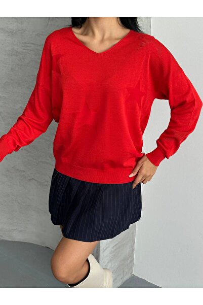 GALA WOMAN Pulover tricotaj ajurat cu detalii în formă de stea