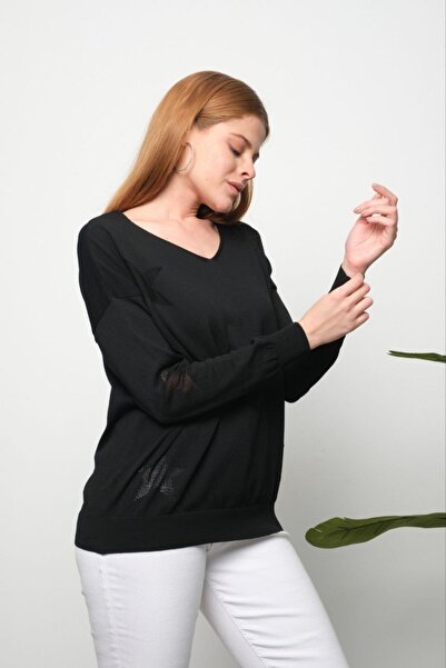 GALA WOMAN Pulover tricotaj ajurat cu detalii în formă de stea