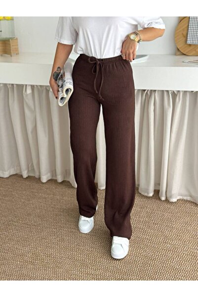 Noa Noa Accordion Ribbed Wide Leg Trousers