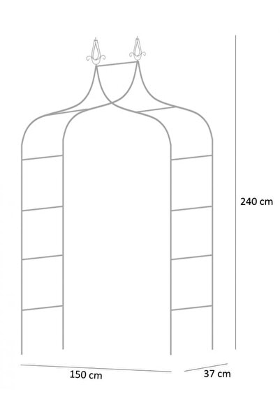 gardenline Garden Pergola, Metal Arch, 150x37x240 cm