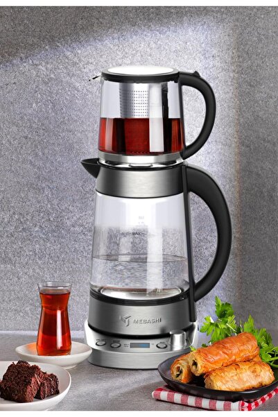 MEBASHI Tea Maker, 1.7L Kettle, 1L Tea Maker, Stainless Steel, Glass, Keep Warm Function, BPA Free P