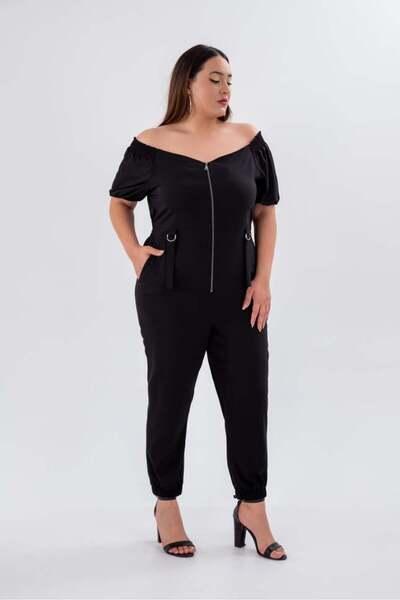 Roxxlen Ολόσωμη φόρμα μεγάλου μεγέθους με τσέπες με φερμουάρ