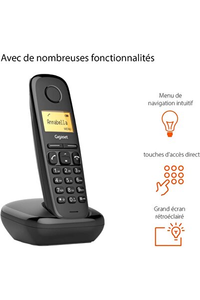 GIGASET A270 Analog/DECT telephone Black Caller ID