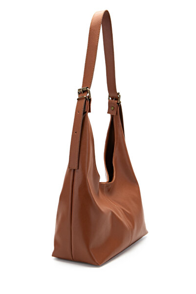 minebag Faux Leather Cris Belt Detailed Shoulder Bag Brown