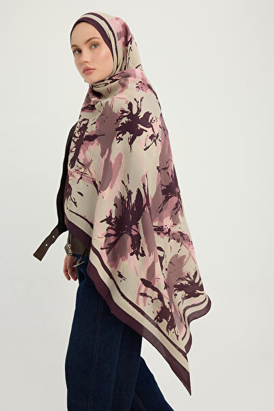 Schaless Özgür Fırçalar - Camel - Vierra Patterned Viscose Shawl - 70X190 cm