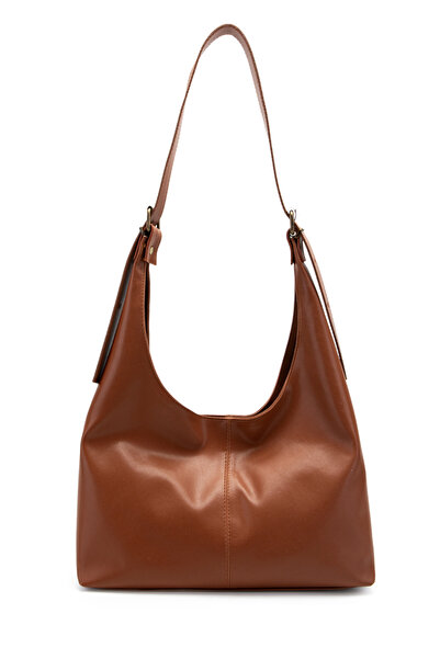 minebag Faux Leather Cris Belt Detailed Shoulder Bag Brown