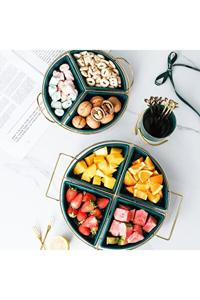 Trendy's TRENDY'S fruit tray, with four compartments, golden green