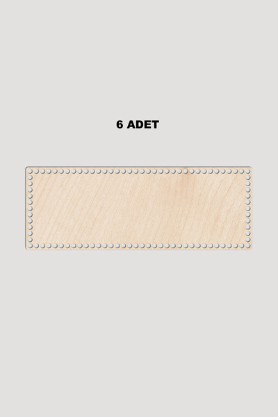 Lucena Дерев'яна прямокутна кошикова підставка 12x20 см 6 штук Ака 3 мм