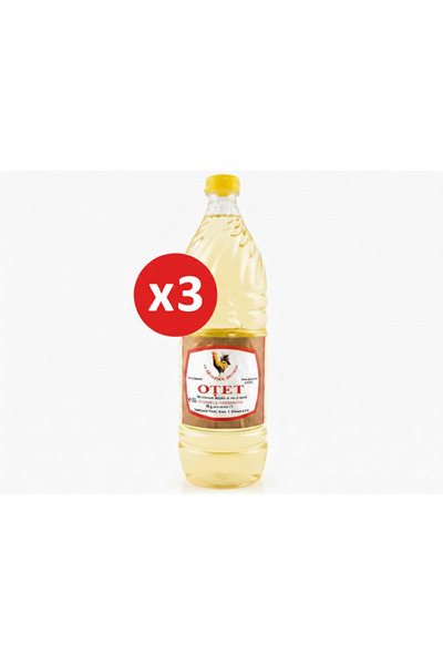 Topoloveni Set of 3 bottles of Food Vinegar 1 L
