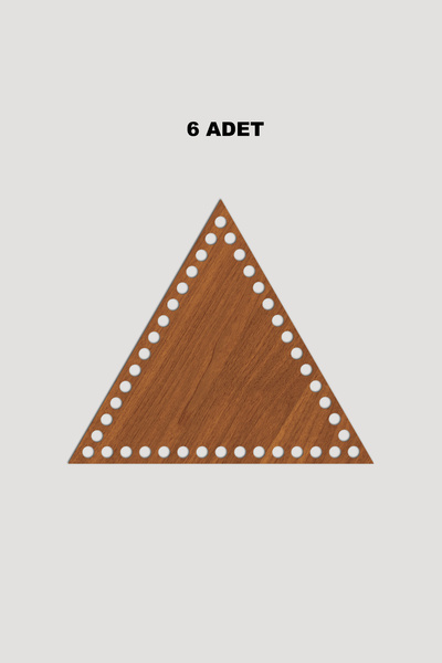 Lucena Ξύλινο Τρίγωνο Καλάθι Δίσκος Βάσης 11x10 εκ. 6 Τεμάχια Καρυδιά 3mm