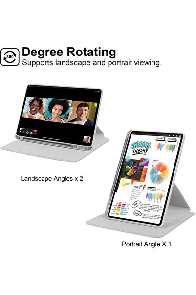 erorex Case For Honor Pad 9 12.1 Inch 2024, Auto Wake/Sleep 360 Degree Rotating Cover With Pen Holder