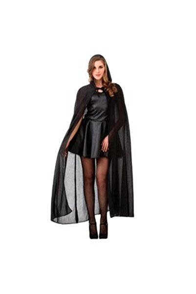 OEM Halloween Costume for Women - Black Cape with Hood and Glitter - One Size
