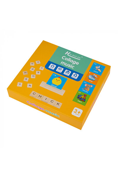 Nurio Joc puzzle din lemn cu cărți și litere Montessori -