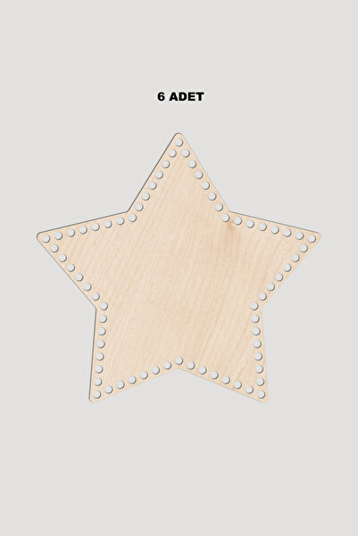 Lucena Drvena zvezda, osnova korpe, 13x14 cm, 6 komada, javor, 3 mm