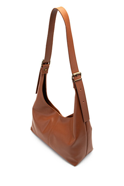 minebag Faux Leather Cris Belt Detailed Shoulder Bag Brown