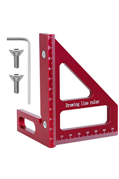 CZAY Riglă metalică triunghiulară de precizie 0,002 mm, instrument de măsurare 3D 45/90, dulgher
