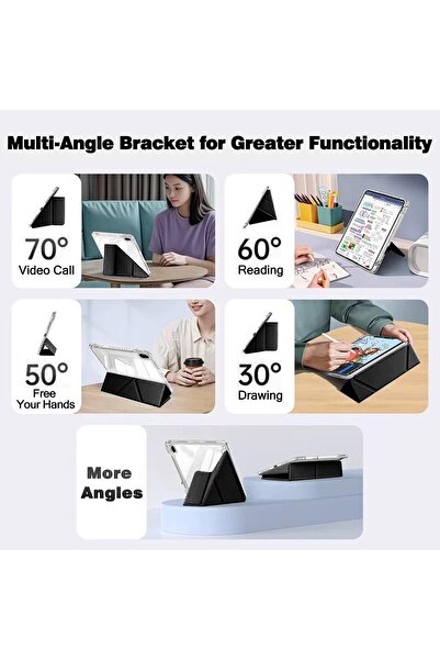 007 Moninesta Y-Fold Leather Case with Pen Holder, Acrylic Back, Auto Sleep/Wake — Redmi Pad 2 (11", 2