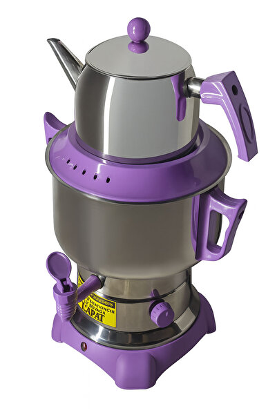 Armağan Electric Samovar & Tea Maker & Tea Brewer - Stainless Steel 45 Cups Lilac