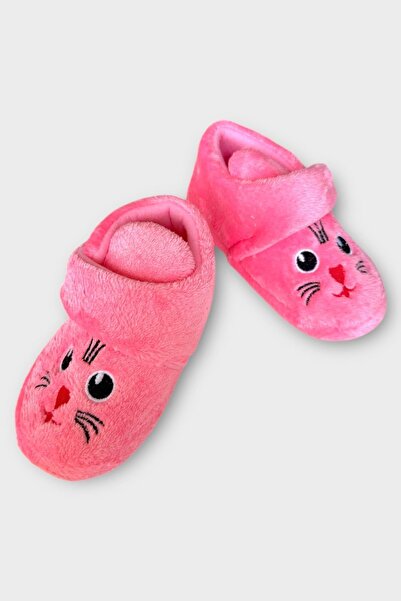 Liger Girl's Velcro Non-Slip Sole Kindergarten Nursery Home Shoes Slippers Pink