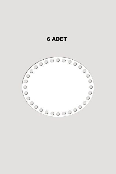 Lucena قاعدة صينية خشبية بيضاوية الشكل 15x18 سم 6 قطع أبيض 3 مم