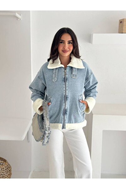 Noa Noa Μπουφάν Fleto από βελούδινο τζιν με τσέπες