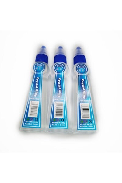 Vision XXI Set 3 Tuburi de Lipici Scolar Transparent, cu Bila, Crystal Glue, 3x50gr, non-toxic,