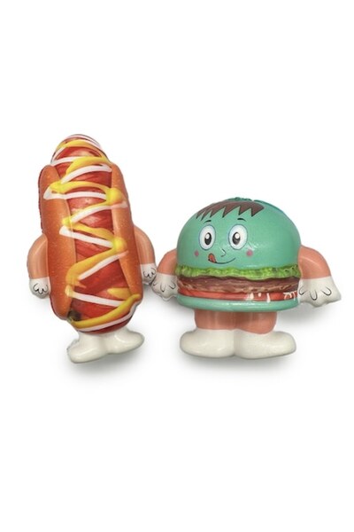 Vision XXI Set 2 jucării parfumate pufoase „Hamburger și Hot Dog” 13 cm,