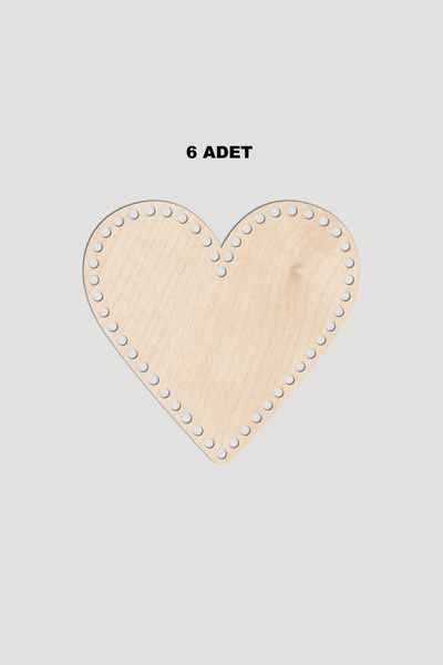 Lucena Дървена основа за кошница с форма на сърце 20x21 cm 6 броя Akça 3mm
