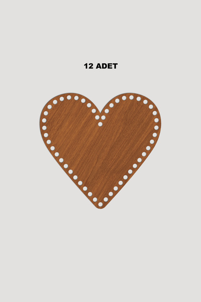 Lucena Ξύλινη Βάση Δίσκου Καλαθιού Καρδιάς 12x13 εκ. 12 Τεμάχια Καρυδιά 3mm