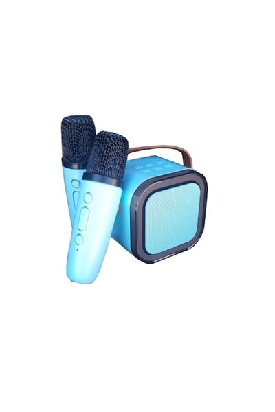 Vision XXI Set Karaoke Boxa cu 2 Microfoane, Albastru,