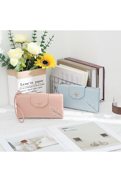 rinkadoll Yeni tasarım saten kumaş yumuşak zarif bileklikli cüzdan