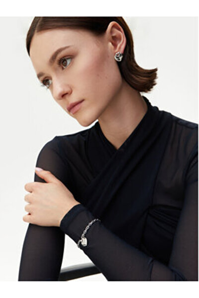 Guess Γυναικεία ασημένια σκουλαρίκια JUBE05218JW